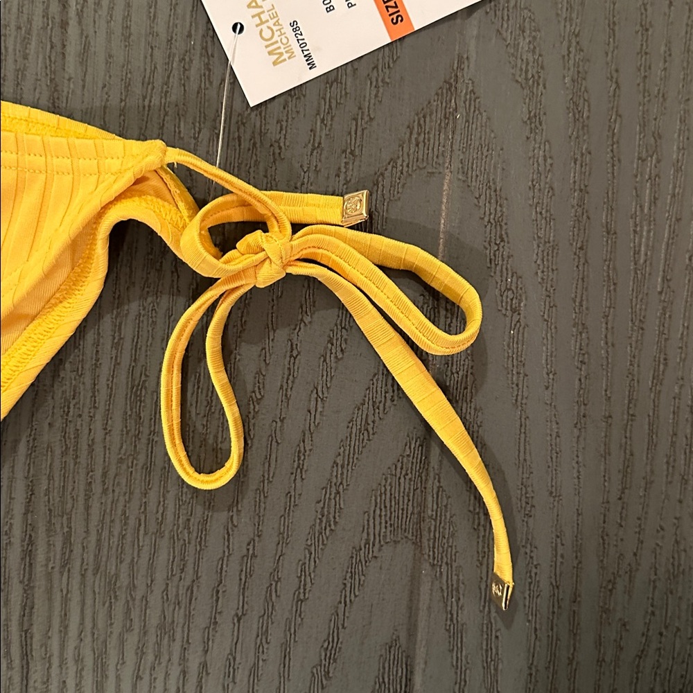 Michael Kors Yellow Ribbed String Bikini Set - Picture 9 of 12